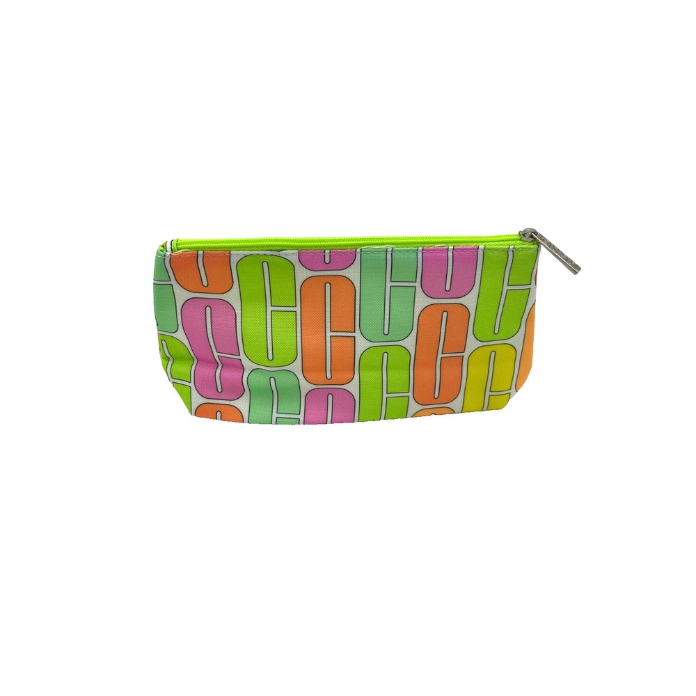 Clinique Letter C Cosmetic Makeup Bag 5x9x3 Orange White Pink  Yellow- Set of 15